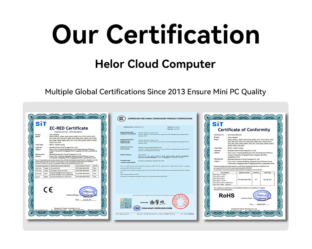 Laatste bedrijfsblogs Helor Cloud Computer: Meerdere wereldwijde certificeringen sinds 2013 zorgen voor Mini PC kwaliteit