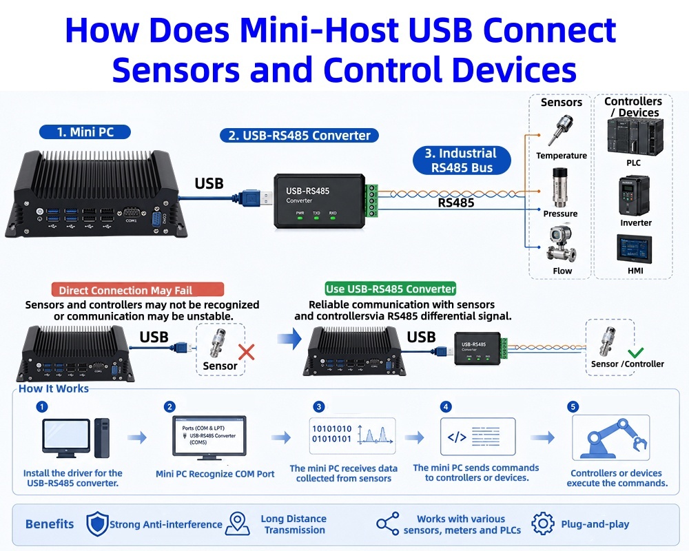 Laatste bedrijfsblogs Stijgende vraag naar data-acquisitie in de industriële automatisering Hoe verbindt Mini Host USB sensoren en besturingsapparaten?