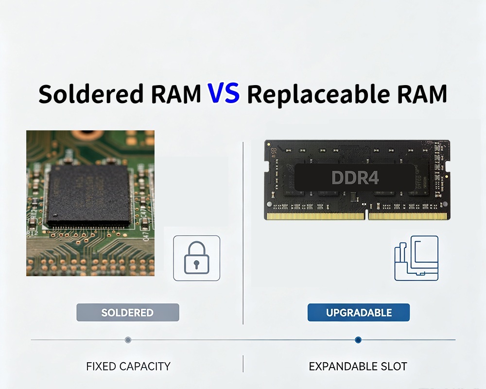 Laatste bedrijfsblogs Gesoldeerd RAM VS Vervangbaar RAM Een Diepgaande Vergelijking van Mini PC Upgrade Potentieel