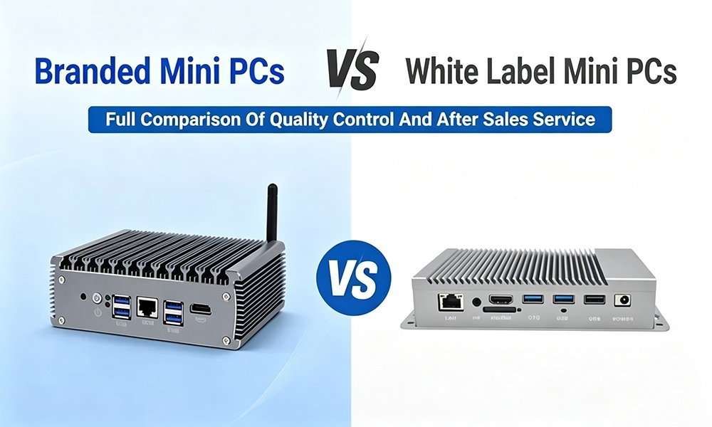 Laatste bedrijfsblogs Branded Mini PC's VS White Label Mini PC's Volledige vergelijking van kwaliteitscontrole en naverkoopservice
