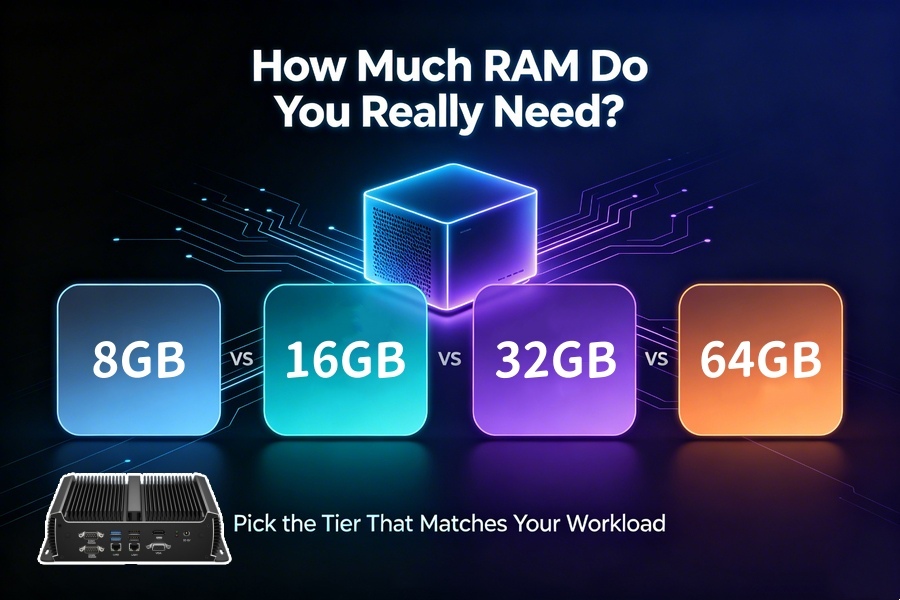 Laatste bedrijfsblogs 8 GB versus 16 GB versus 32 GB versus 64 GB Mini PC: Hoeveel RAM heb je echt nodig?