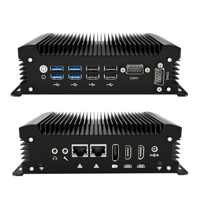 kopen Intel Core U5 135U Processor Fanless Industrial Mini PC Met 2 LAN-poorten 2 RS232 COM-poorten 8 USB 2 HD-MI en 1 DP-interfaces online vervaardiging