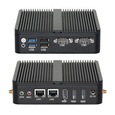 Kopen J6412 Processor Mini Fanless PC DDR4 Dual LAN Dual COM RS232 Triple Display online vervaardiging