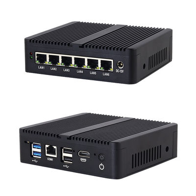 Celeron J6412 6GbE LAN Firewall Mini PC Met MSATA SSD 32GB RAM Zwarte Firewall Router