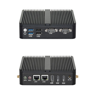 Intel N100 Industrial Fanless PC met zwart chassis Triple Display Ports voor industriële