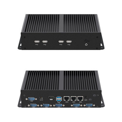 Industriële pc met Intel Celeron J6412 16GB RAM Drie Ethernet en ventilatorloze koeling