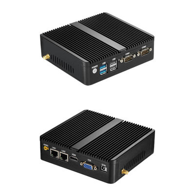 Dual Ethernet Dual Com Industrieel Fanloze pc Windows 10 Linux Mini Desktop