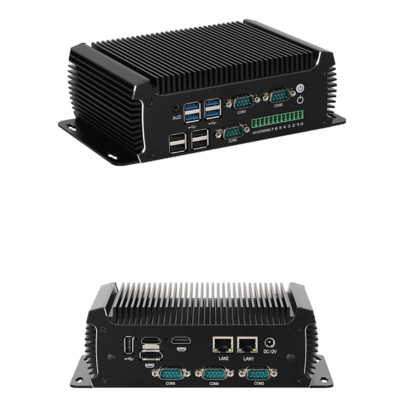 Intel N97 Mini PC Fanless Industrial PC 16 GB Met 2 LAN 6 COM's