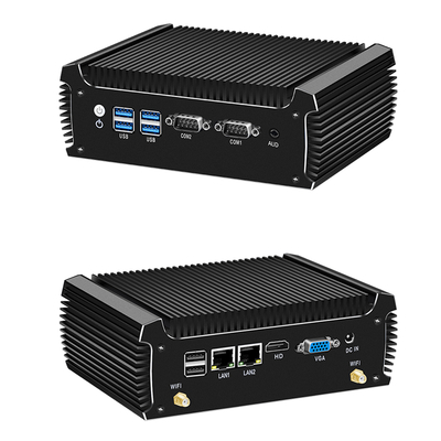 Intel Core i3 7100U Mini PC Ventilatorloze Industriële PC 16 GB Met 2 LAN 2 COMs