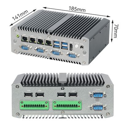 Intel Core I7-10510U Processor met vier LAN en zes COM's Industrial Mini PC