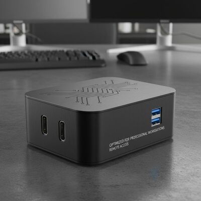 2 HDMI miniatuurpersoonlijke computers met 2 USB 3.0-poorten geoptimaliseerd voor professionele werkstations en toegang op afstand