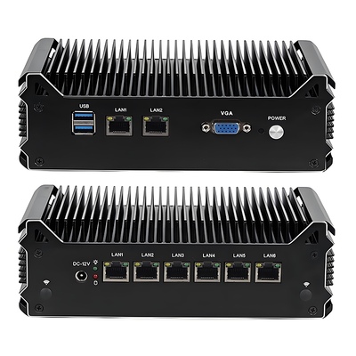 Intel Celeron 3865U Processor Soft Router Met 8 LAN 1 Resetknop